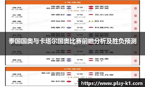 泰国国奥与卡塔尔国奥比赛前瞻分析及胜负预测